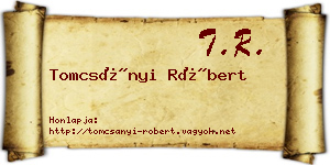 Tomcsányi Róbert névjegykártya