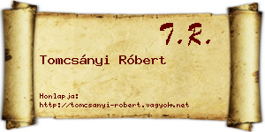 Tomcsányi Róbert névjegykártya