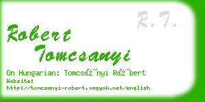 robert tomcsanyi business card